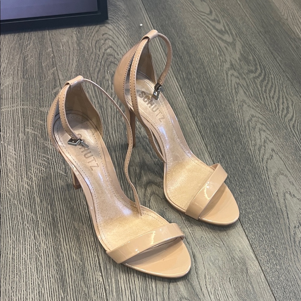 SCHUTZ Nude Strappy Heels
